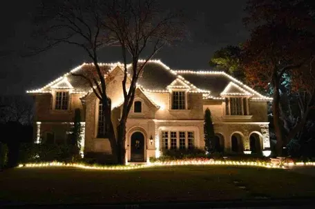 holiday lighting on a home