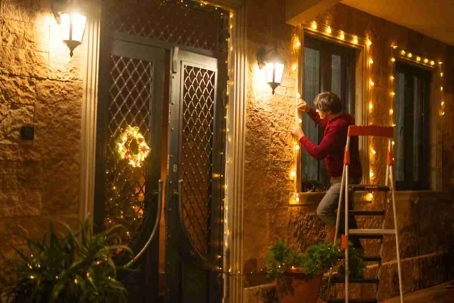 hanging holiday lights
